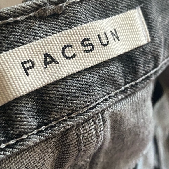 PacSun Stacked Skinny Fit Ripped Light Indigo Black Jeans  Size W32/…Normcore - Picture 3 of 14